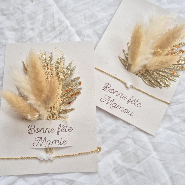 Carte à personnaliser + bracelet coeur à personnaliser