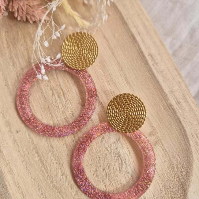 Boucle rose, acier inoxydable