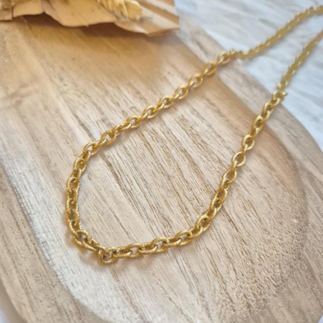 Collier chaine torssadée, acier inoxydable