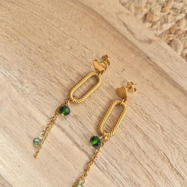 Boucle chaine verte, acier inoxydable