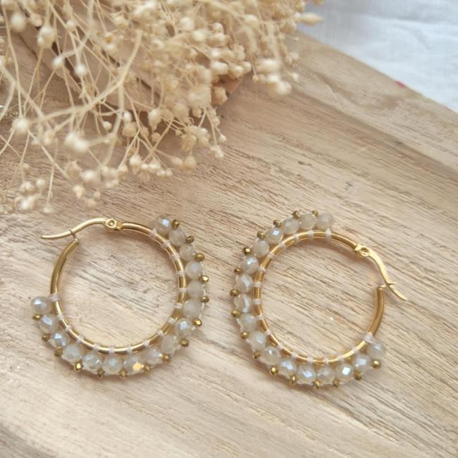 Boucle beige, acier inoxydable