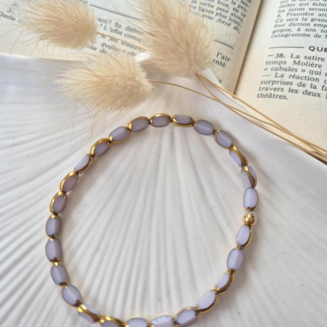 Bracelet perle de verre parme