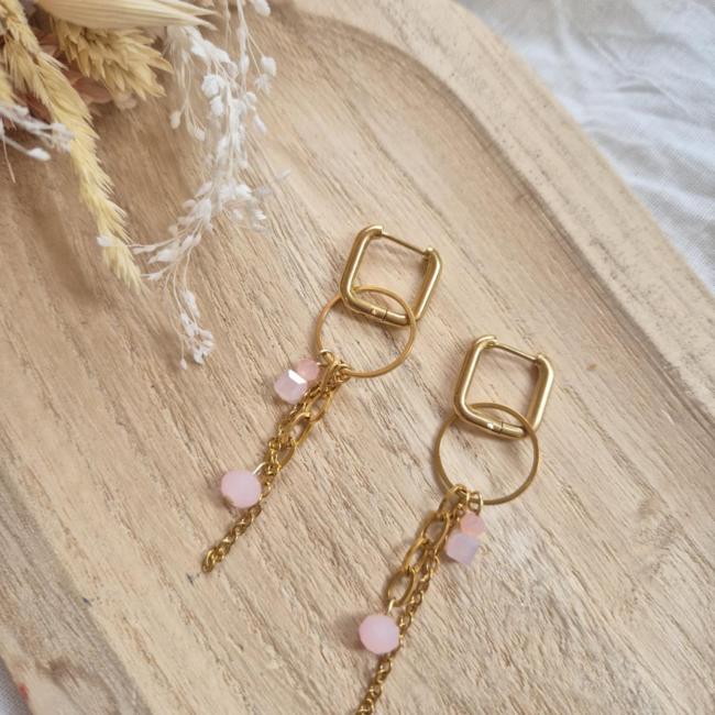 Boucle rose, acier inoxydable