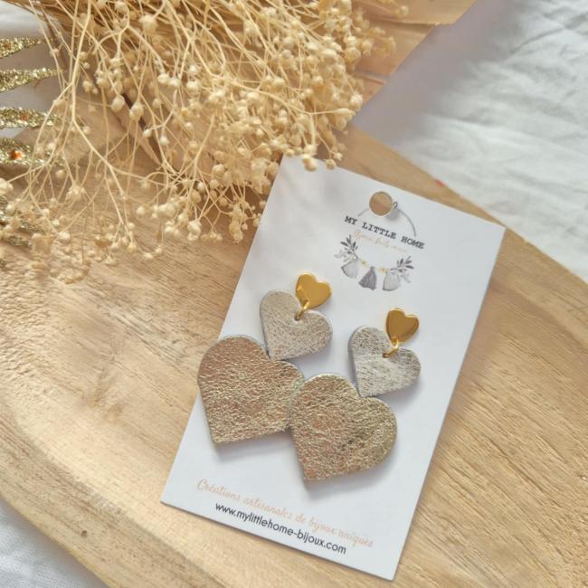 Coeur dorée, acier inoxydable