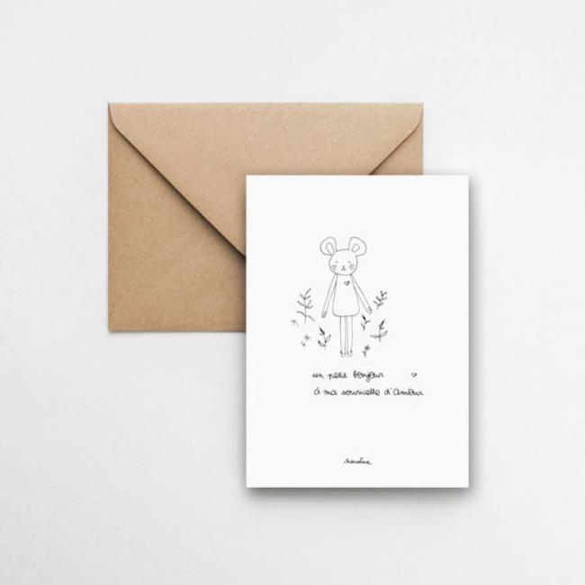 Carte " Souricette d'amour "