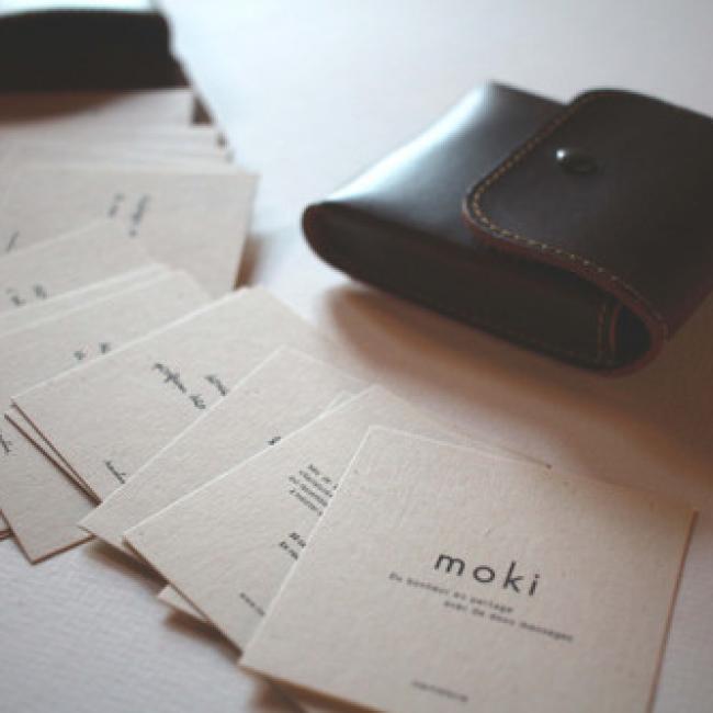 MOKI - Le coffret de cartes à pensées - étui cuir