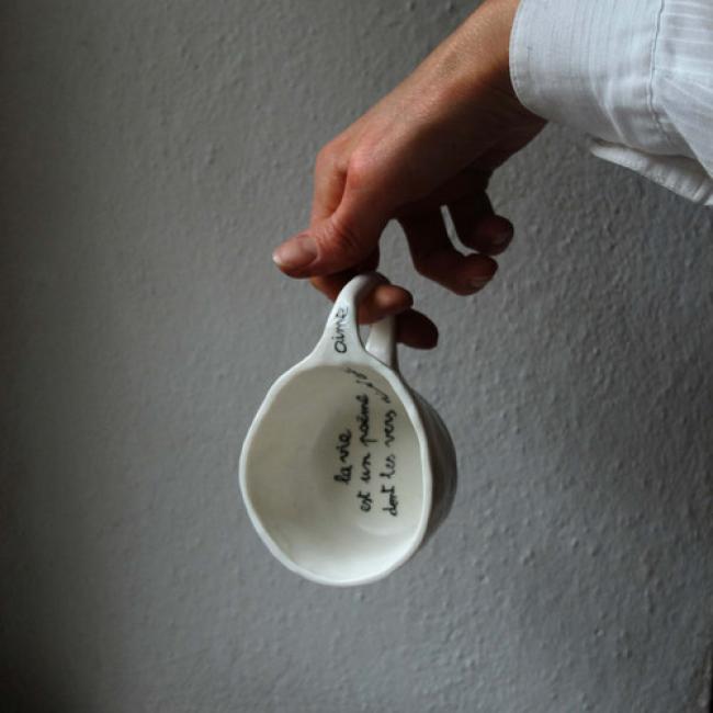 Tasse anse porcelaine - La vie