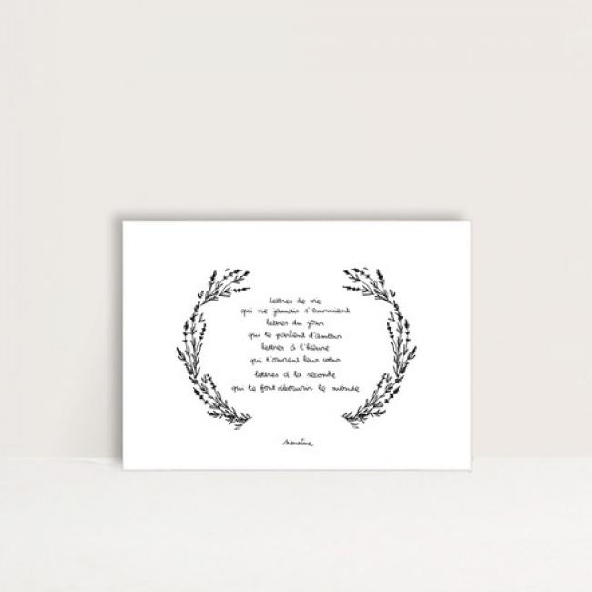 Carte" lettres de vie "