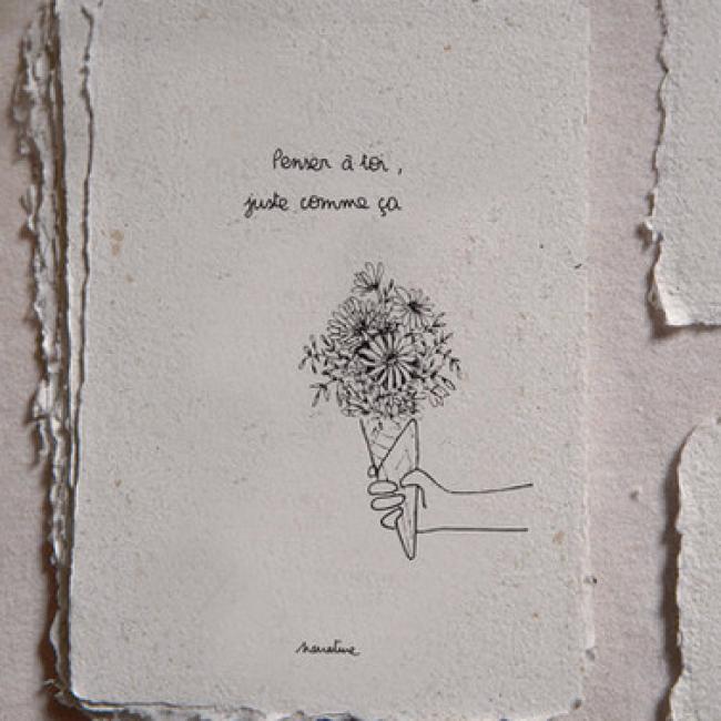 Carte artisanale po&eacute;tique  |  Glace de fleurs