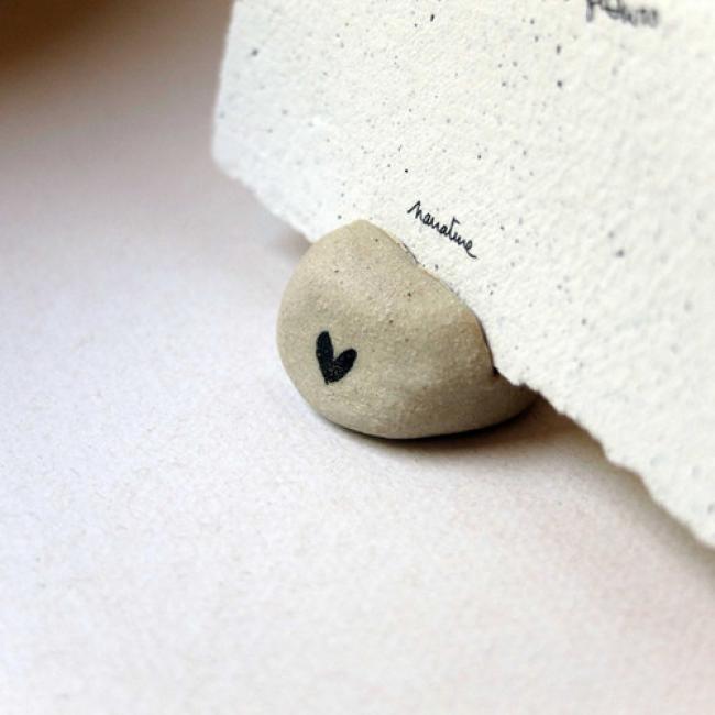 Support de carte en céramique - coeur