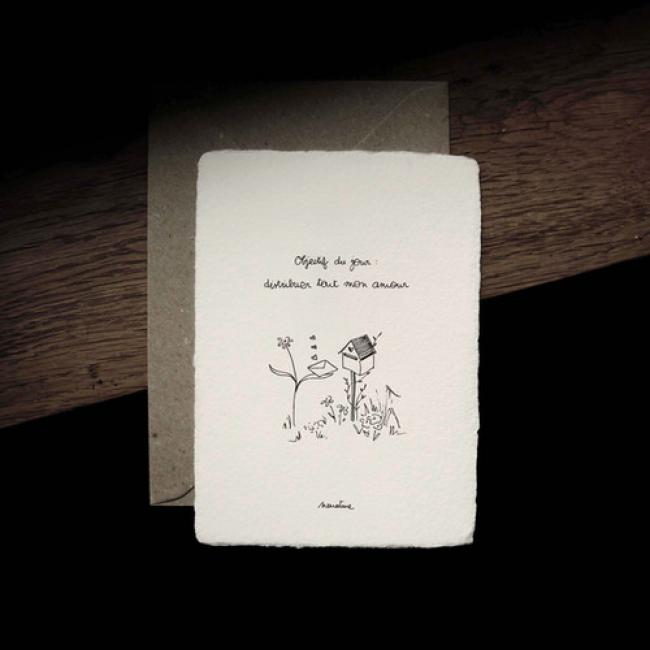 Carte artisanale po&eacute;tique  |  Distribution d'amour