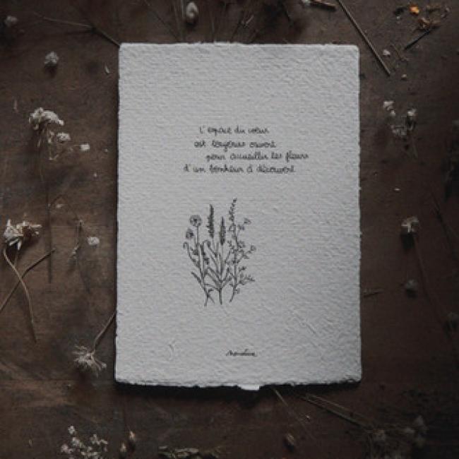 Carte artisanale po&eacute;tique  |  L'espace du coeur
