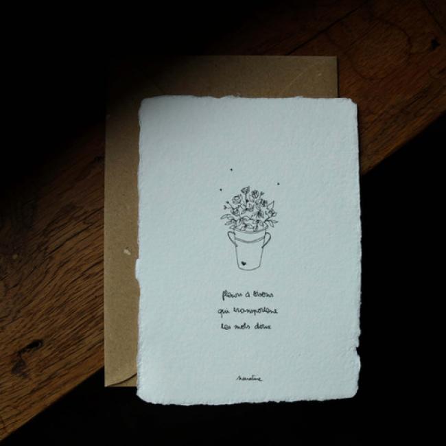 Carte "Fleurs à bisous"