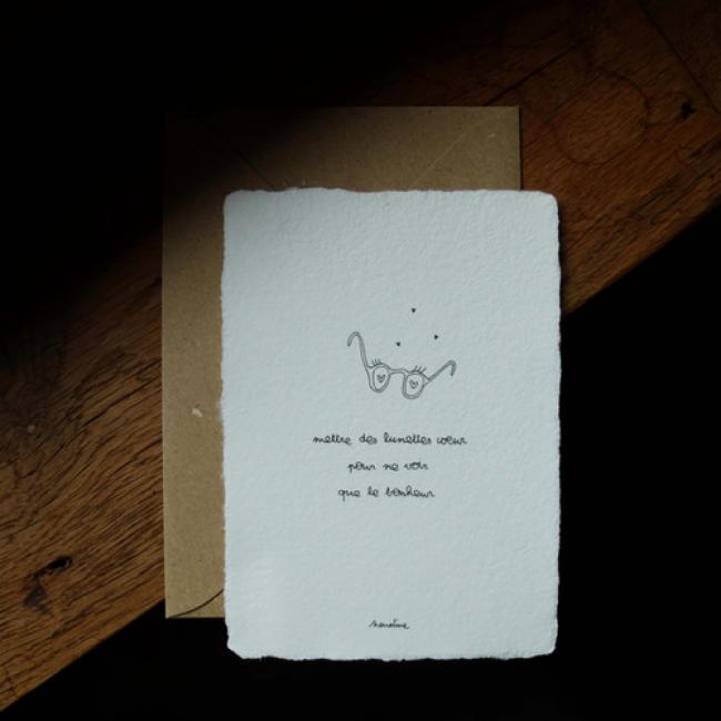 Carte " Lunettes coeur "