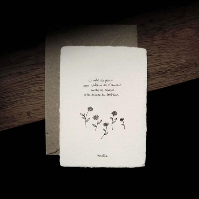 Carte artisanale po&eacute;tique  |  Robe des jours