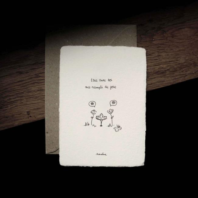 Carte artisanale po&eacute;tique  |  Papotage de fleurs