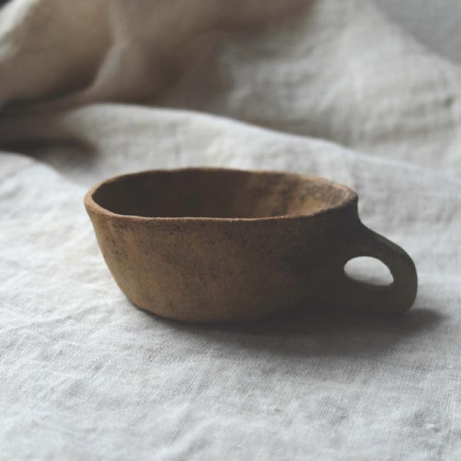 Tasse anse grès - Le bonheur