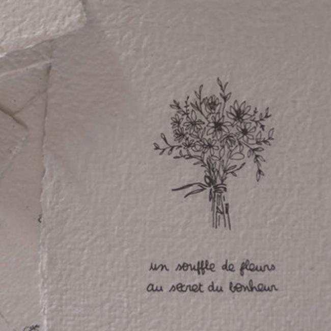 Carte artisanale po&eacute;tique | Souffle de fleurs