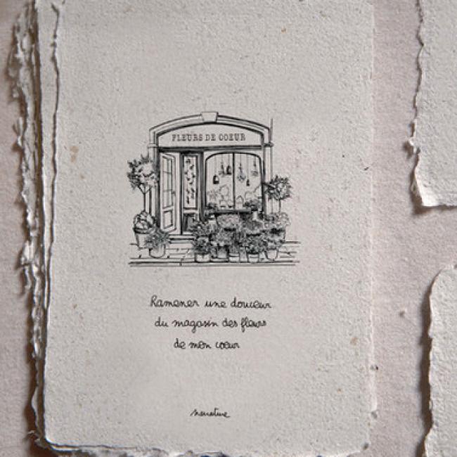 Carte artisanale po&eacute;tique |  Le magasin des fleurs