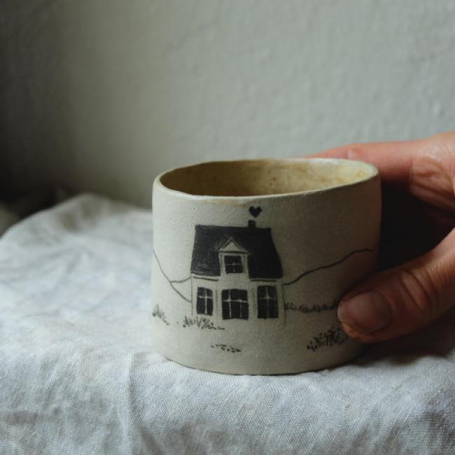 Tasse grès -Au milieu des champs