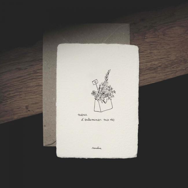 Carte " Merci panier fleuri "