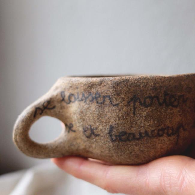 Tasse anse grès - Douceur des jours (2)
