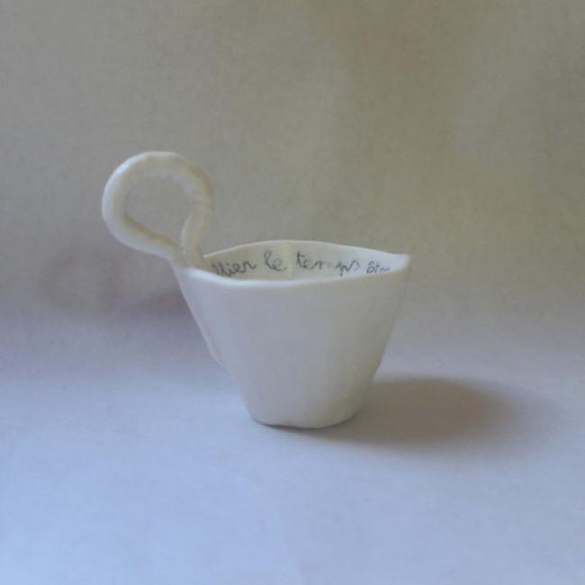 Tasse à anse porcelaine - Oublier le temps