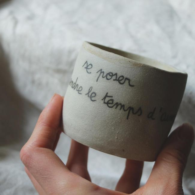 Tasse grès - Prendre le temps d'aimer