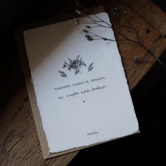 Carte " Tendresse, amour et douceurs "