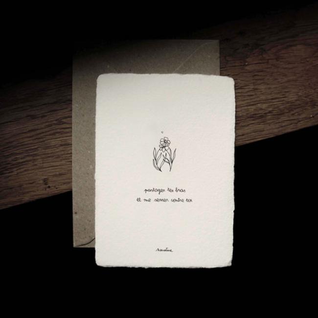 Carte " Partager tes bras  "