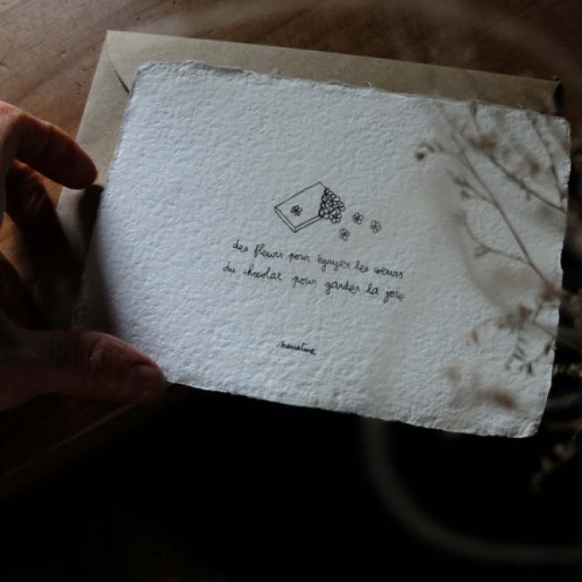 Carte " Fleurs et chocolat "