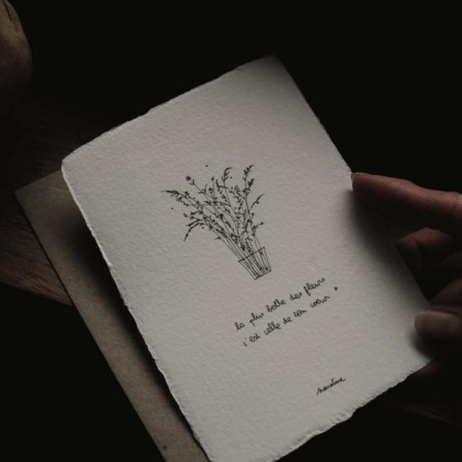 Carte " La plus belle des fleurs "