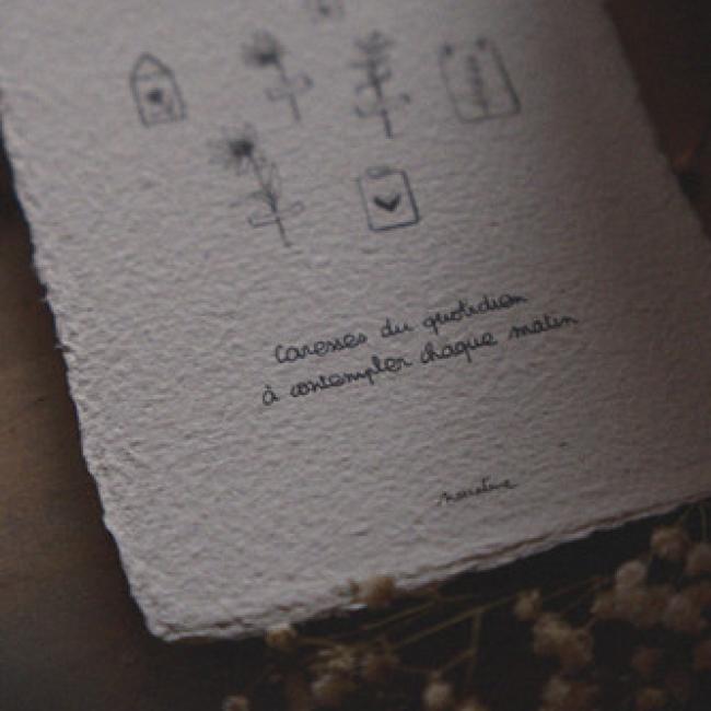 Carte artisanale po&eacute;tique  |  Caresses du quotidien