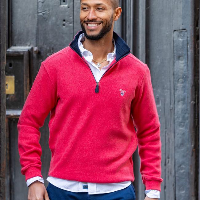 24SW7 SWEAT COL ZIP OTAGO CORAIL