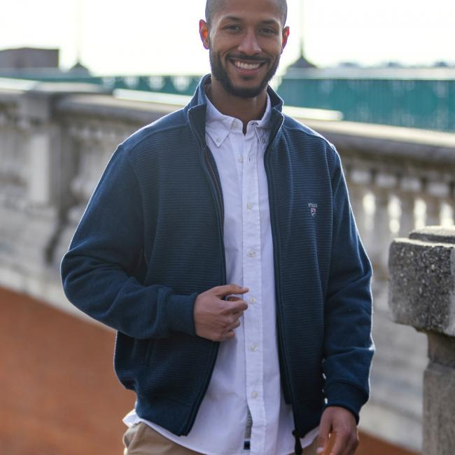 25SW1 SWEAT ZIP OTAGO BLEU MARINE
