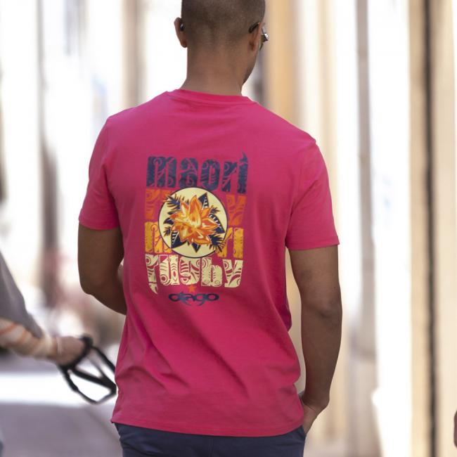 25 FLOWER TEE SHIRT OTAGO RASPBERRY SORBET
