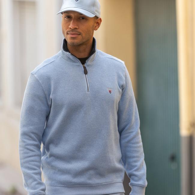 24SW7 SWEAT COL ZIP OTAGO BLEU PASTEL