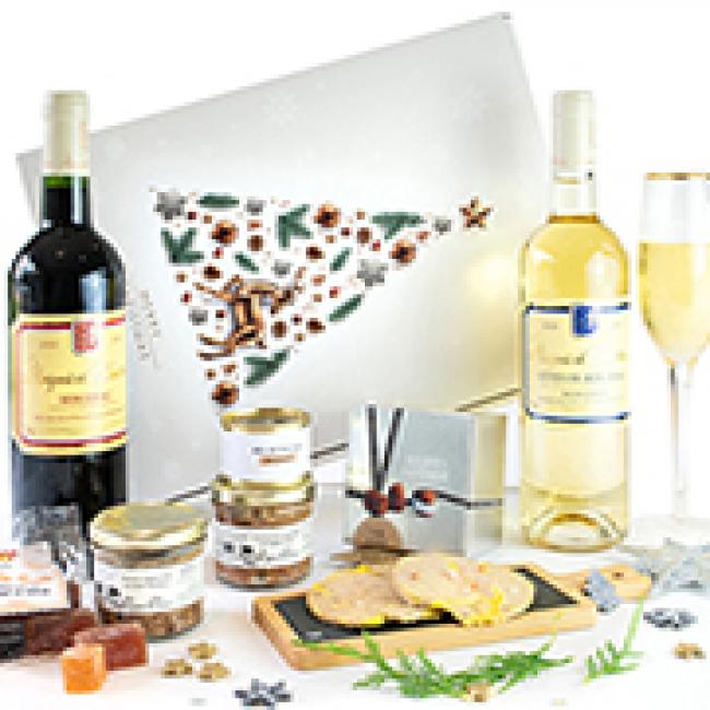 Coffret  JOYEUX NOEL blanc et sapin vert