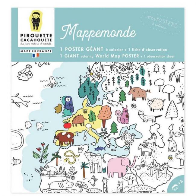 Poster &agrave; colorier MAPPEMONDE