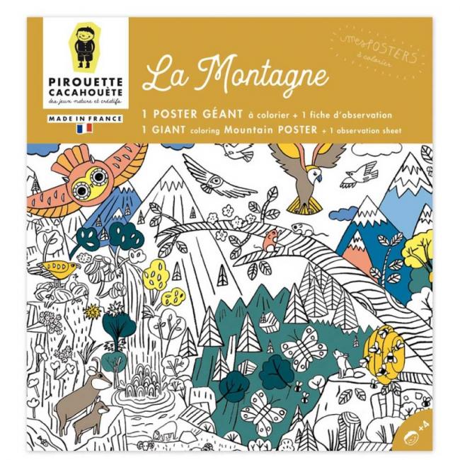 Poster à colorier MONTAGNE