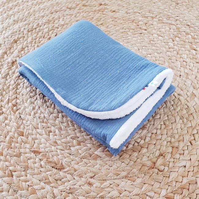 Serviette à langer bleu &#8211; Lydie et Clément