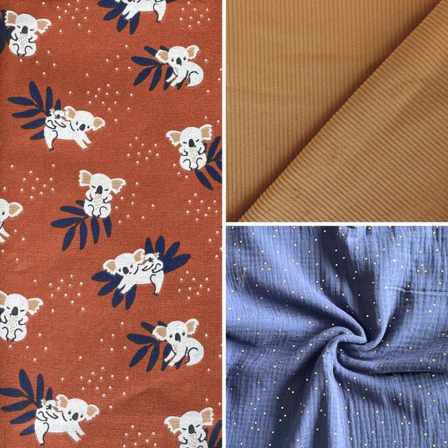 Coussin Plaid – Th&egrave;me &laquo;&nbsp;Un amour de koala&nbsp;&raquo;