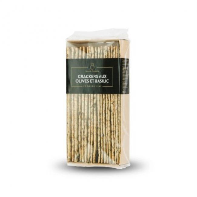 Crackers aux olives et basilic