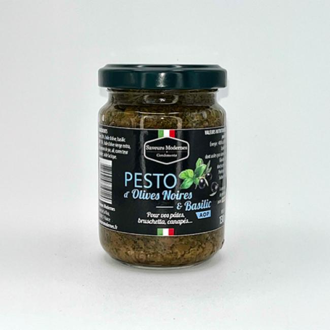 Pesto d'olives noires et basilic AOP