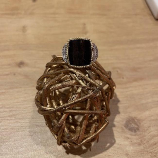 Bague Kara onyx texturé Be Maad T.54