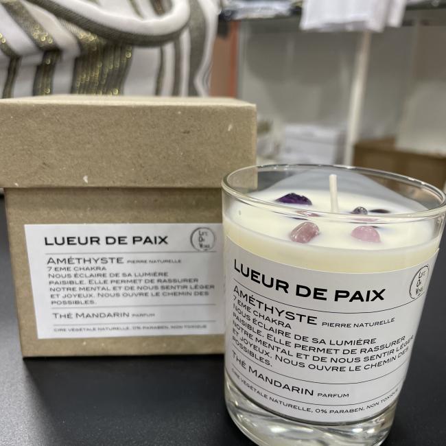 BOUGIE LOV LUEUR DE PAIX AMETHYSTE thé mandarin