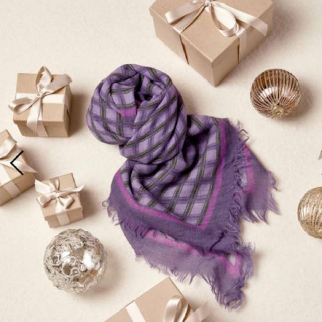 Echarpe Mekness Purple Checks Louise Misha 