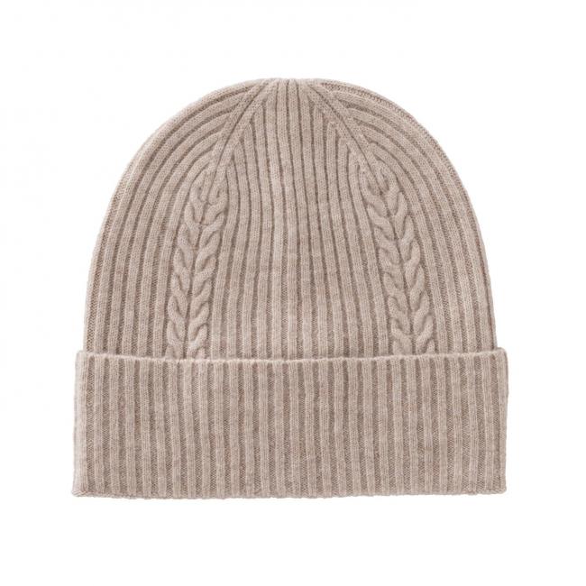 Bonnet en maille côtelée avec revers