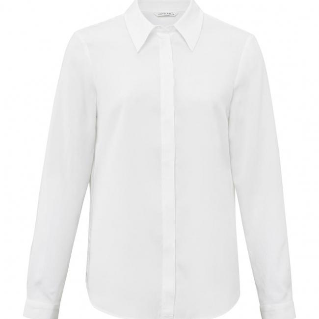 Chemise douce en popeline à manches longues, col et boutons