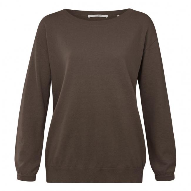Pull col bateau, manches longues, coutures épaules tombantes